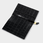 Faux Croc Travel Passport Cover | Say Yes To Adventures | Black