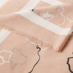 Flora Print Foil Scarf | Blush Pink