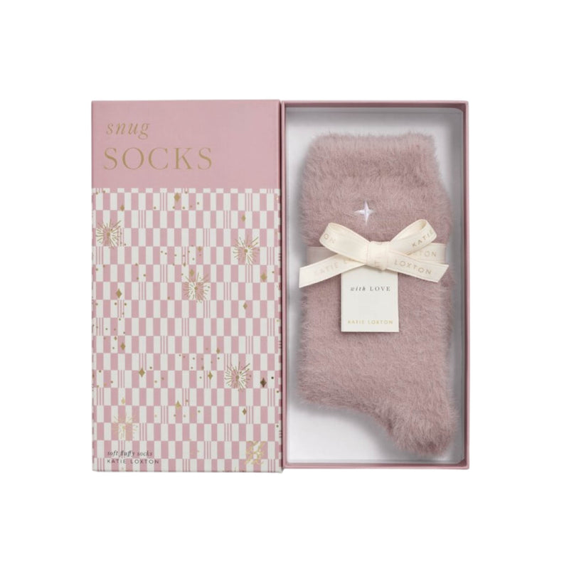 Gift Boxed Fluffy Star Socks | Pink