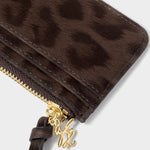 Gift Boxed Leopard Print Coin & Cardholder | Chocolate