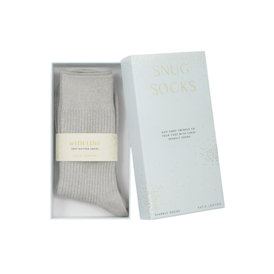 Gift Boxed Snug Sparkle Socks | Grey
