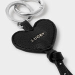 Heart Bag Charm Keyring | Lucky | Black