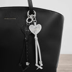 Heart Bag Charm Keyring | Lucky | Black