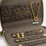'Heart Of Gold' Jewellery Case | Leopard Print | Slim