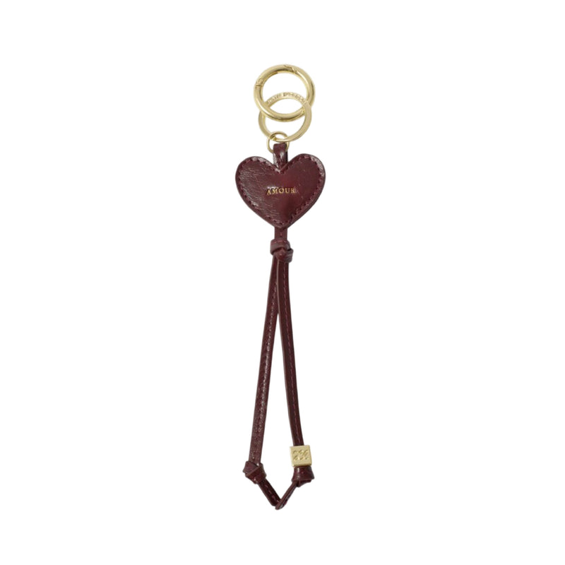 Heart Patent Crackle Bag Charm Keyring | Amour | Cherry