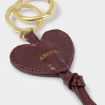 Heart Patent Crackle Bag Charm Keyring | Amour | Cherry