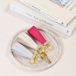 'Hello Beautiful' Sentiment Loop Keyring | Cerise