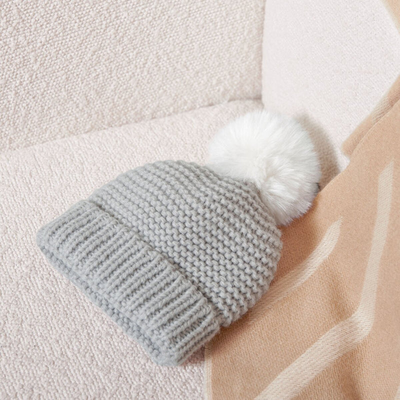 Knitted Baby Hat | Cool Grey