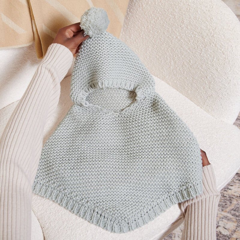 Knitted Baby Poncho | Cool Grey