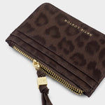 Lottie Leopard Print Coin & Cardholder | Chocolate