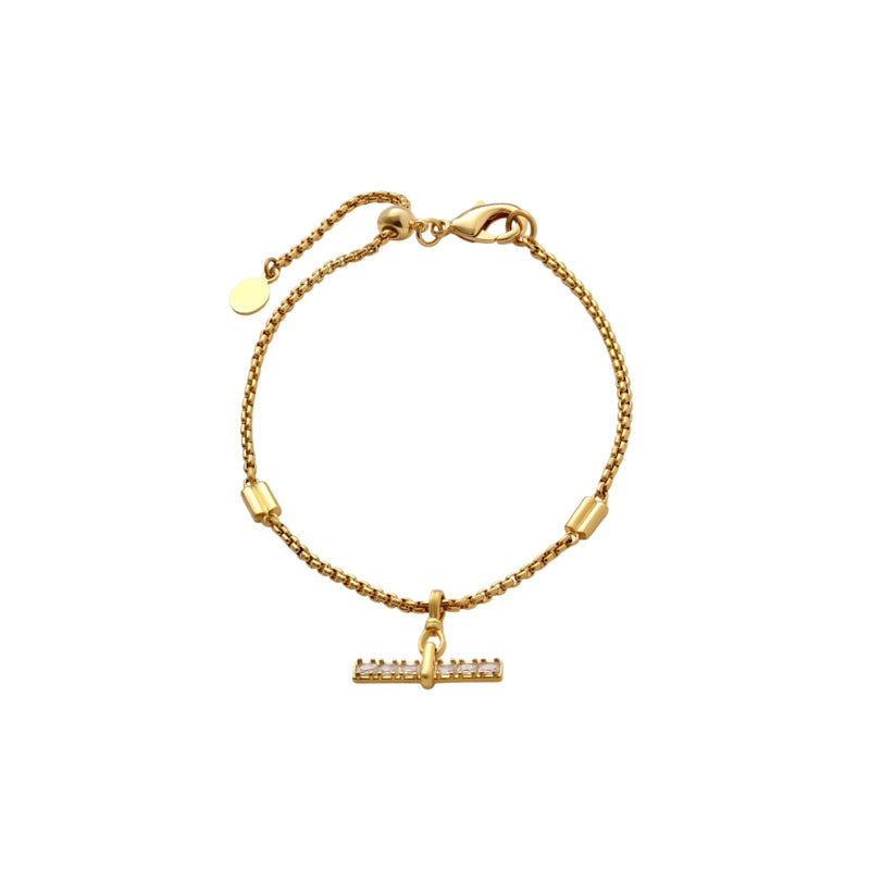 Lustre T-Bar Bracelet | Gold Coated