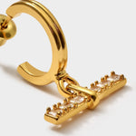 Lustre T-Bar Hoop Earrings | Gold Coated
