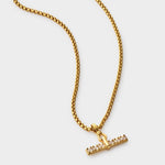Lustre T-Bar Necklace | Gold Coated