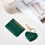 'Make Today Magical' Heart Keyring & Card Holder Set | Emerald Green