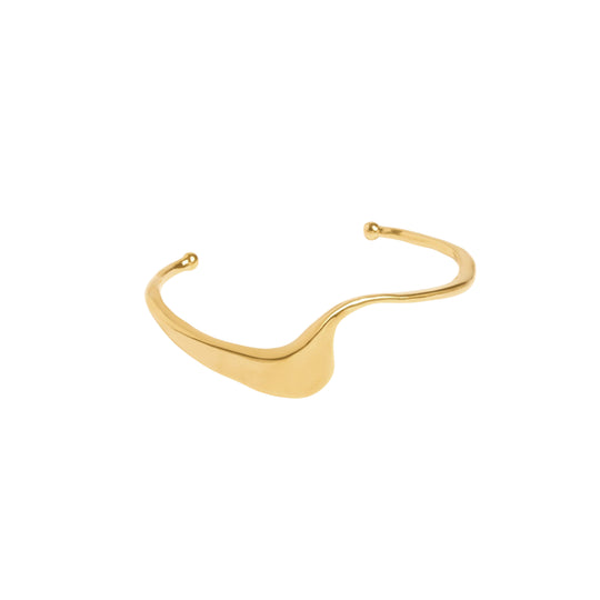 Marina Waterproof Wave Bangle | Gold Coated