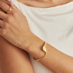 Marina Waterproof Wave Bangle | Gold Coated