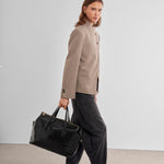 Milan Faux Croc Cabin Bag | Black