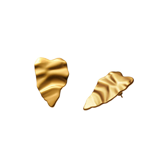 Molten Oversized Waterproof Heart Earrings | Gold Coated