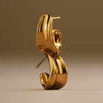 Molten Luxe Waterproof Hoop Earrings | Gold Plated