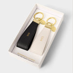 'Mr & Mrs' Boxed Keyring | Black & Off White