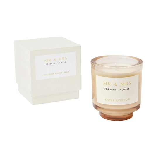 'Mr & Mrs' Candle | Fresh Linen & White Lily