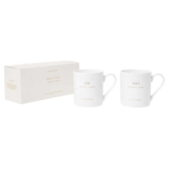 'Mr & Mrs' Porcelain Mug Set