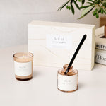 'Mum' Mini Votive & Reed Diffuser Gift Set | Gold Wave | English Pear & White Tea