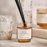 'Mum' Sentiment Reed Diffuser | Blossom Print | Fresh Linen & White Lily