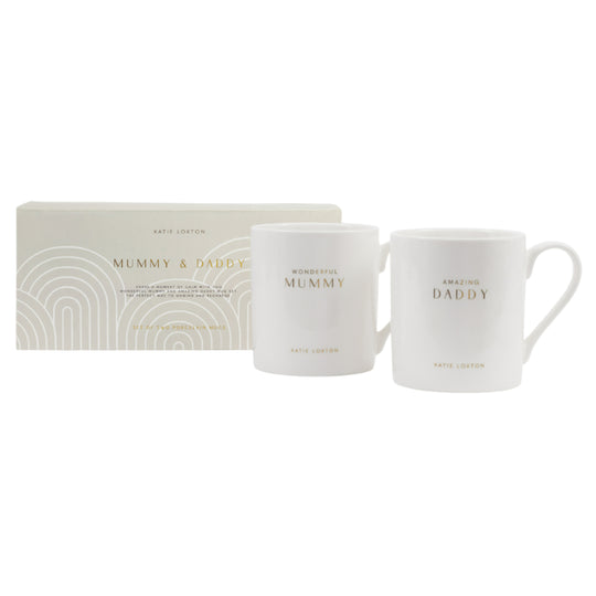 Porcelain 'Mummy & Daddy' Mug Set