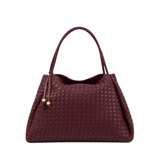 Nova Hand Woven Shoulder Bag | Cherry | Large