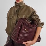 Nova Hand Woven Shoulder Bag | Cherry | Large