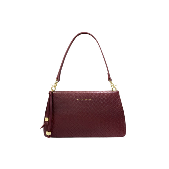 Nova Hand Woven Shoulder Bag | Cherry | Small