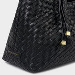 Nova Hand Woven Shoulder Tote Bag | Black | Small