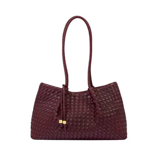 Nova Hand Woven Shoulder Tote Bag | Cherry | Small