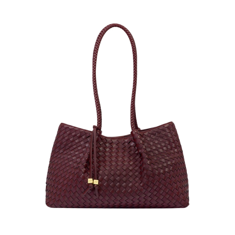 Nova Hand Woven Shoulder Tote Bag | Cherry | Small
