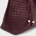 Nova Hand Woven Shoulder Tote Bag | Cherry | Small