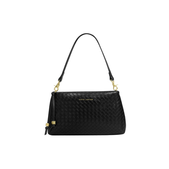 Nova Woven Texture Clutch Bag | Black