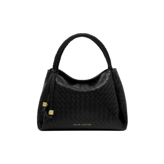 Nova Woven Texture Top Handle Bag | Black