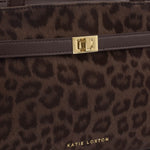 Orin Top Handle Leopard Print Crossbody Bag | Chocolate