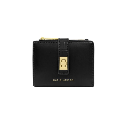 Orin Twist Lock Faux Croc Purse | Black