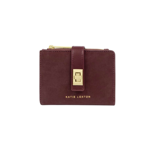 Orin Twist Lock Suedette Purse | Cherry