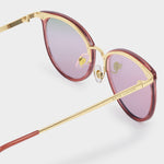 Santorini Round Sunglasses with Mirrored Lens | Pink