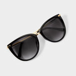 Sardinia Round Cat-Eye Sunglasses | Black
