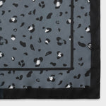 Satin Leopard Print Multiway Scarf | Navy | Small