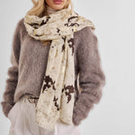 Snake Print Foil Scarf | Sand