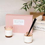 'So Loved' Mini Votive & Reed Diffuser Gift Set | Peach Rose & Sweet Mandarin