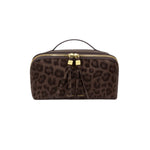 Soho Leopard Print Makeup & Wash Bag | Chocolate | Medium