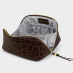 Soho Leopard Print Makeup & Wash Bag | Chocolate | Medium