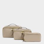 Soho Makeup & Wash Bag | Light Taupe | Large