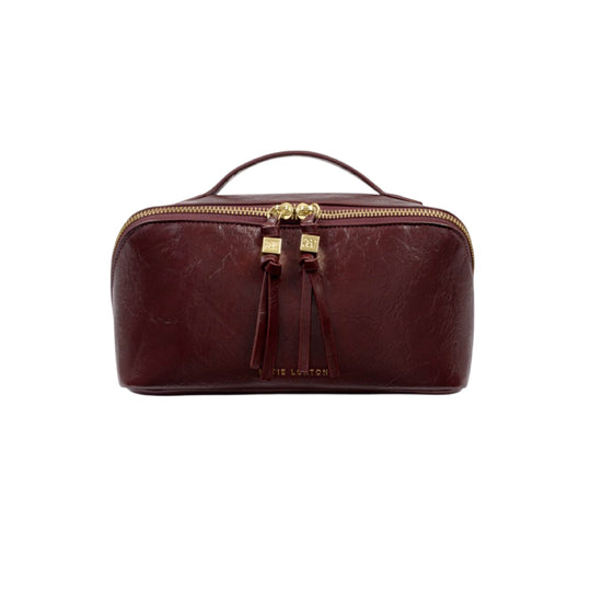 Soho Patent Crackle Makeup & Wash Bag | Cherry | Medium
